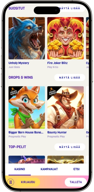 Lysti casino Mobiilikäyttö